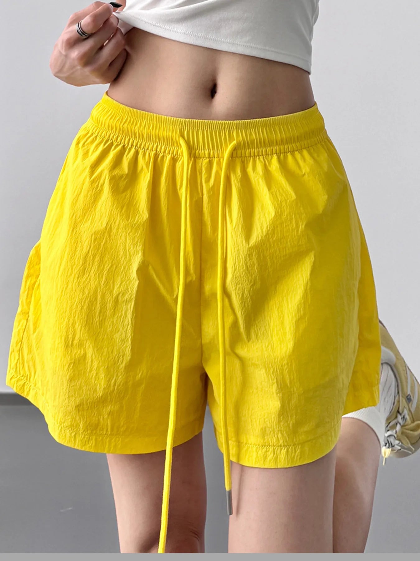 High Waisted Drawstring Shorts