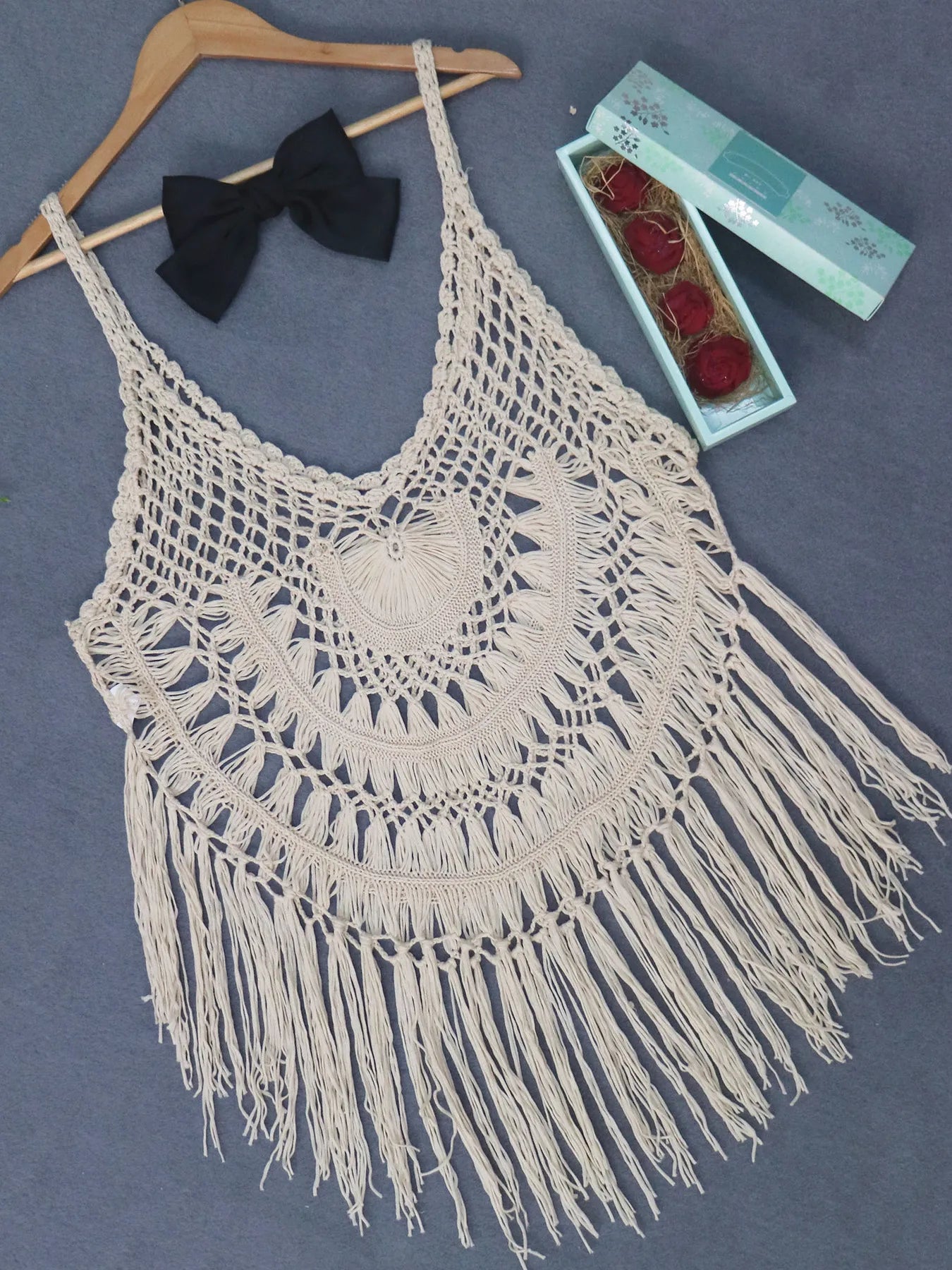 Crochet Fringe Beach Cover Up