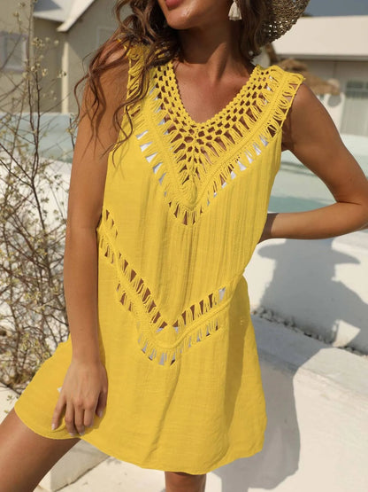 Crochet Detail Beach Cover Up Dress
