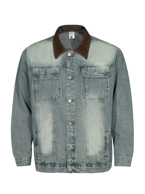 Men's Button Up Long Sleeve Denim Jacket
