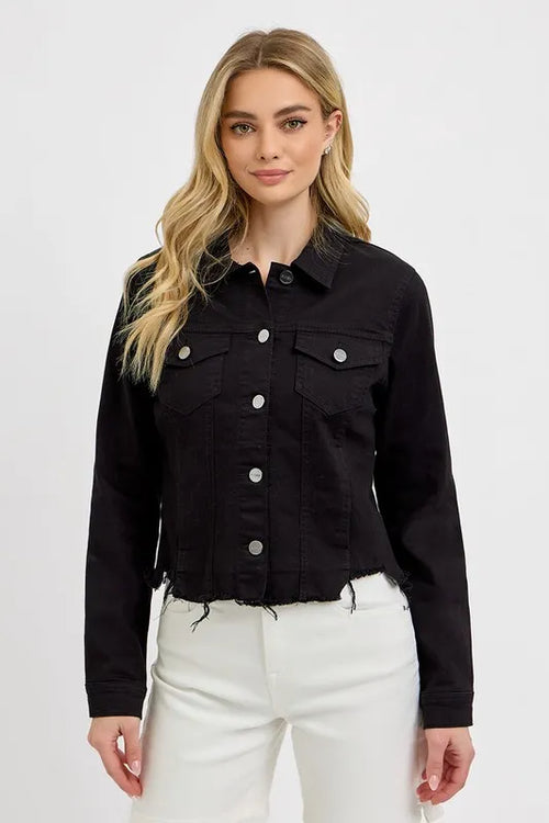 Chic Distressed Hem Jacket