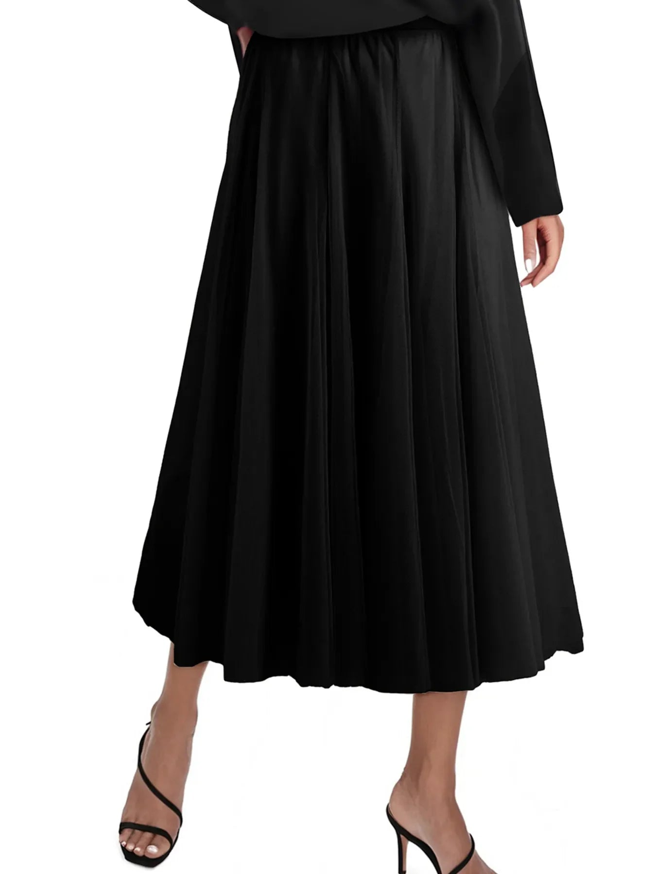 High-Waisted Midi Skirt