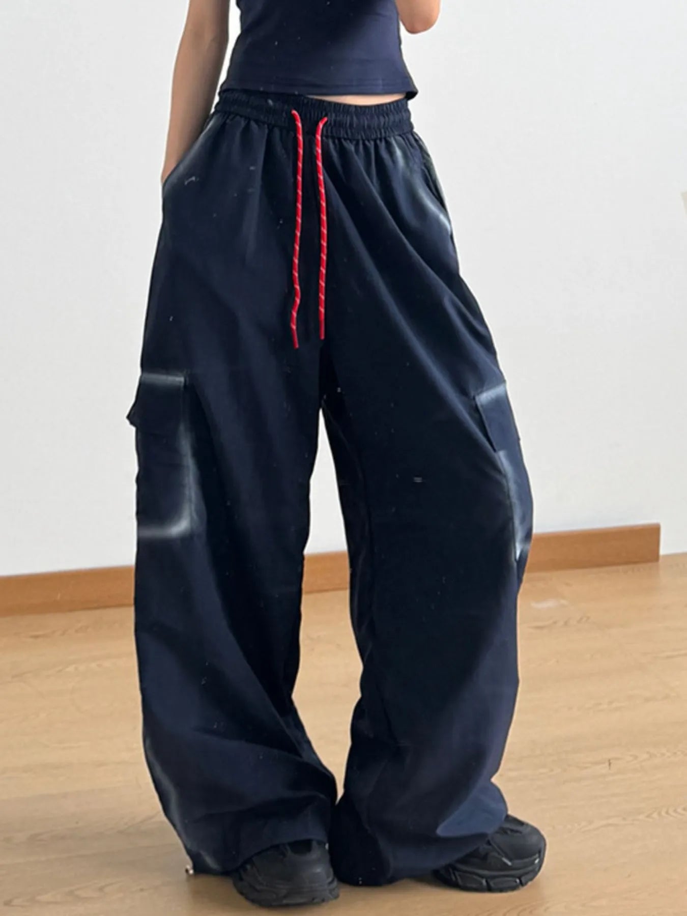 Drawstring Wide Leg Pants