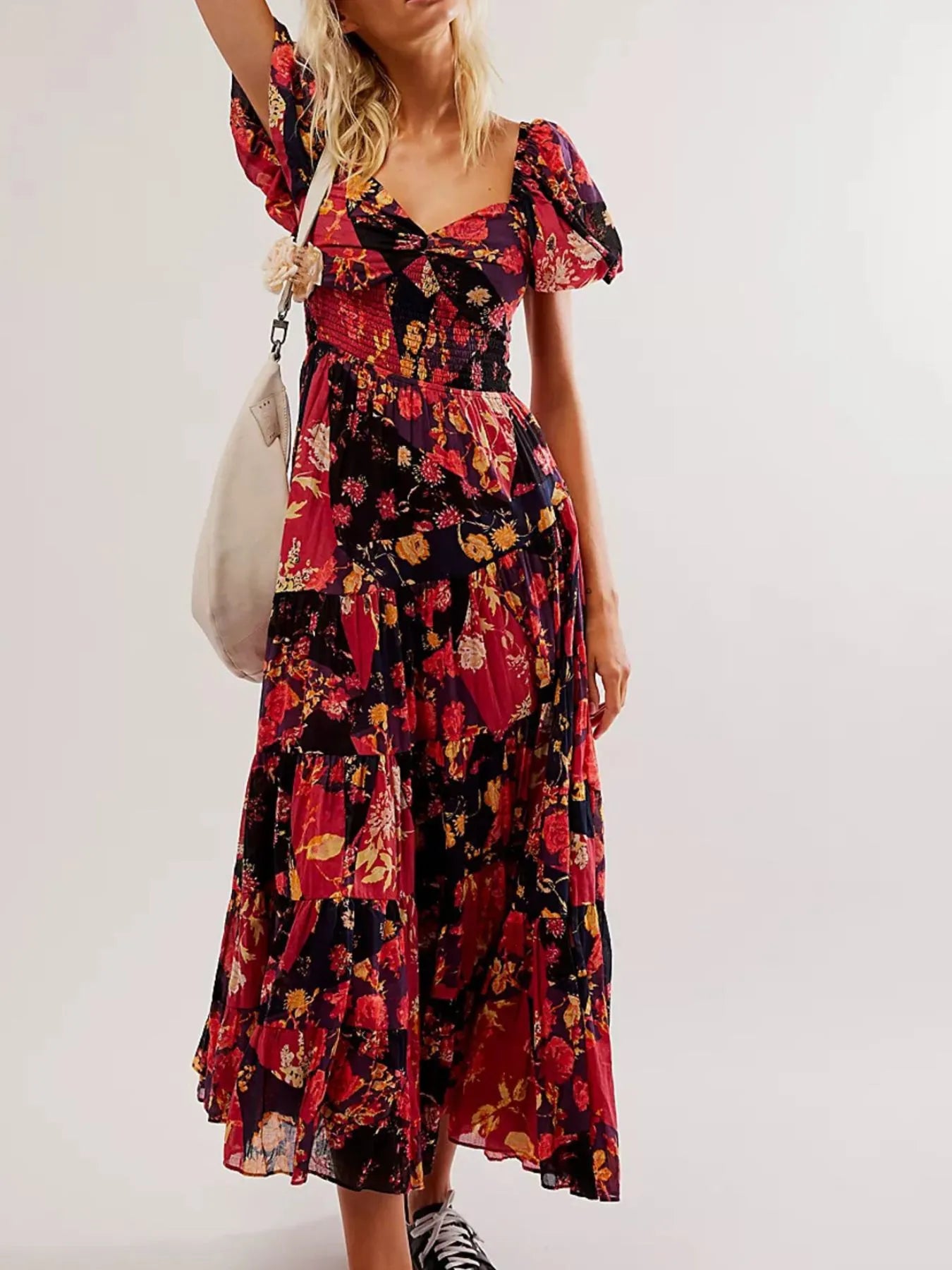 Sweetheart Print Maxi Dress