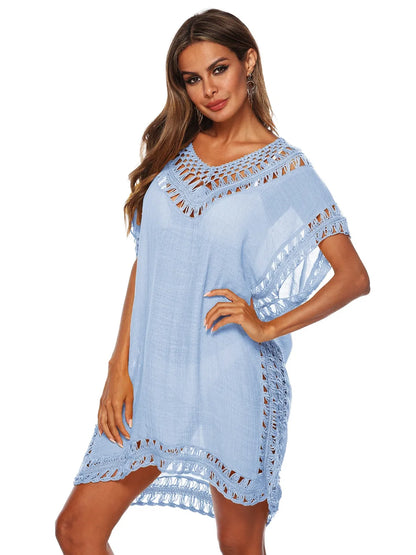 Bohemian Crochet Trim Beach Cover Up Dress