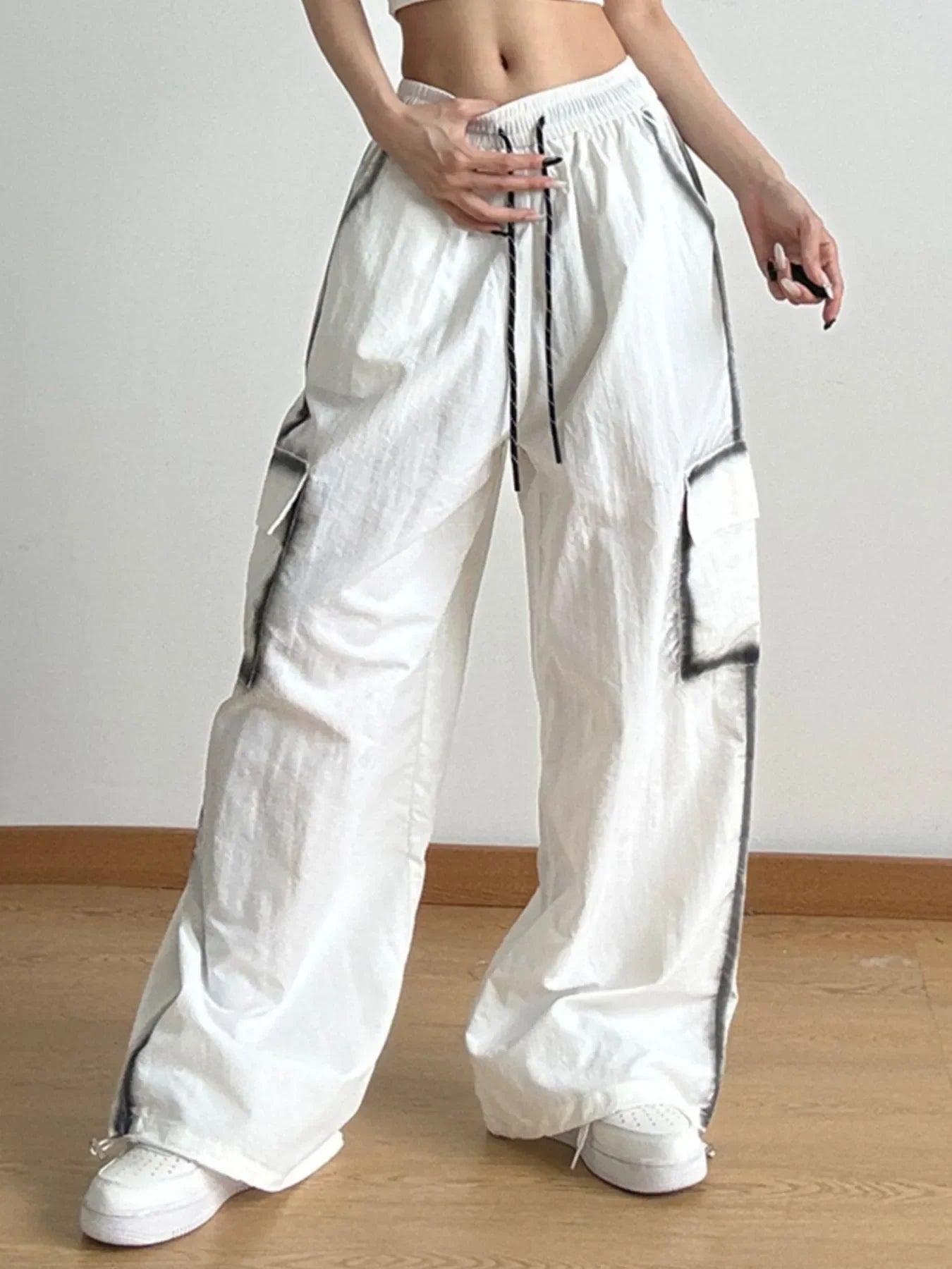 Drawstring Wide Leg Pants