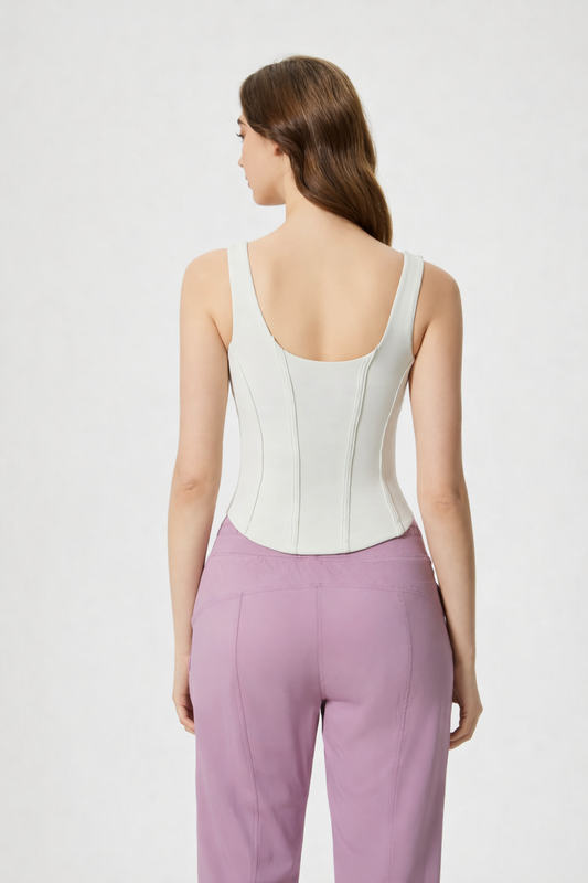Millennia Round Neck Wide Strap Active Tank with Detachable Chest Pads