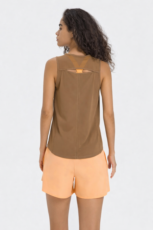 Millennia Cutout Back Round Neck Active Tank