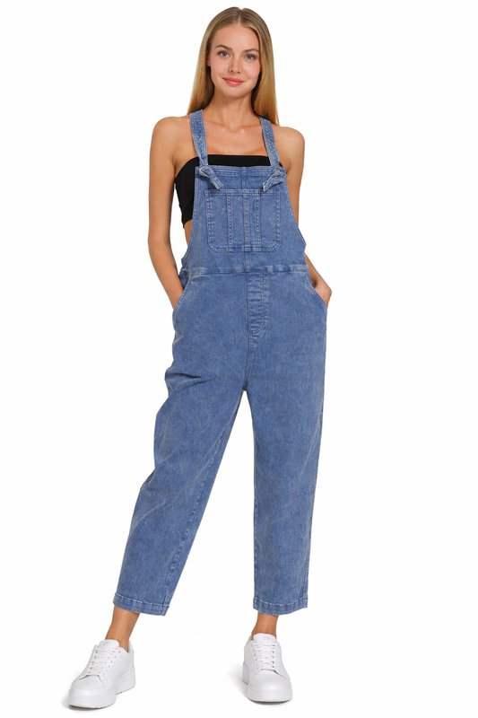 Salopette décontractée à bretelles nouées