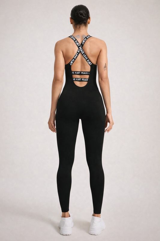 Crisscross Back Sleeveless Active Jumpsuit