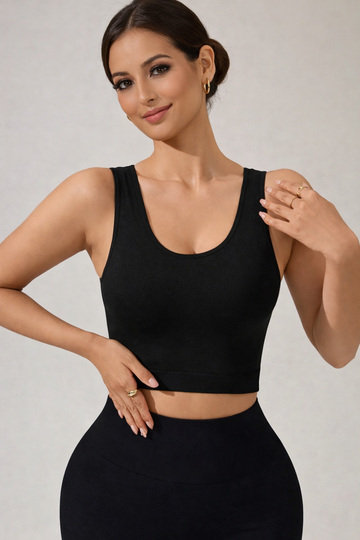 Crisscross Cropped Active Tank
