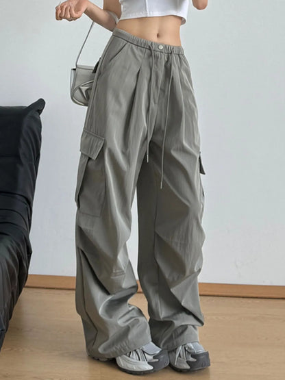 Drawstring Wide Leg Pants