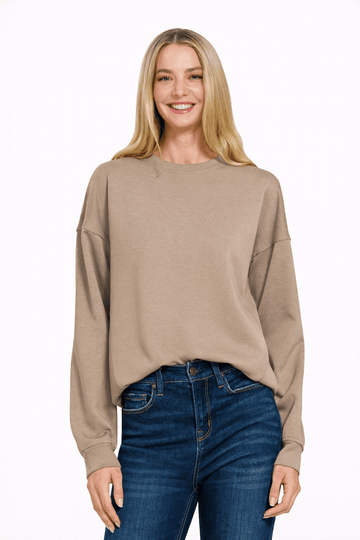 Zenana Scuba Round-neck Sweatshirts